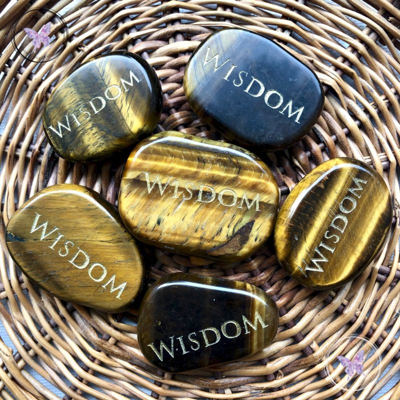 Tiger Eye Wisdom Palm Stone